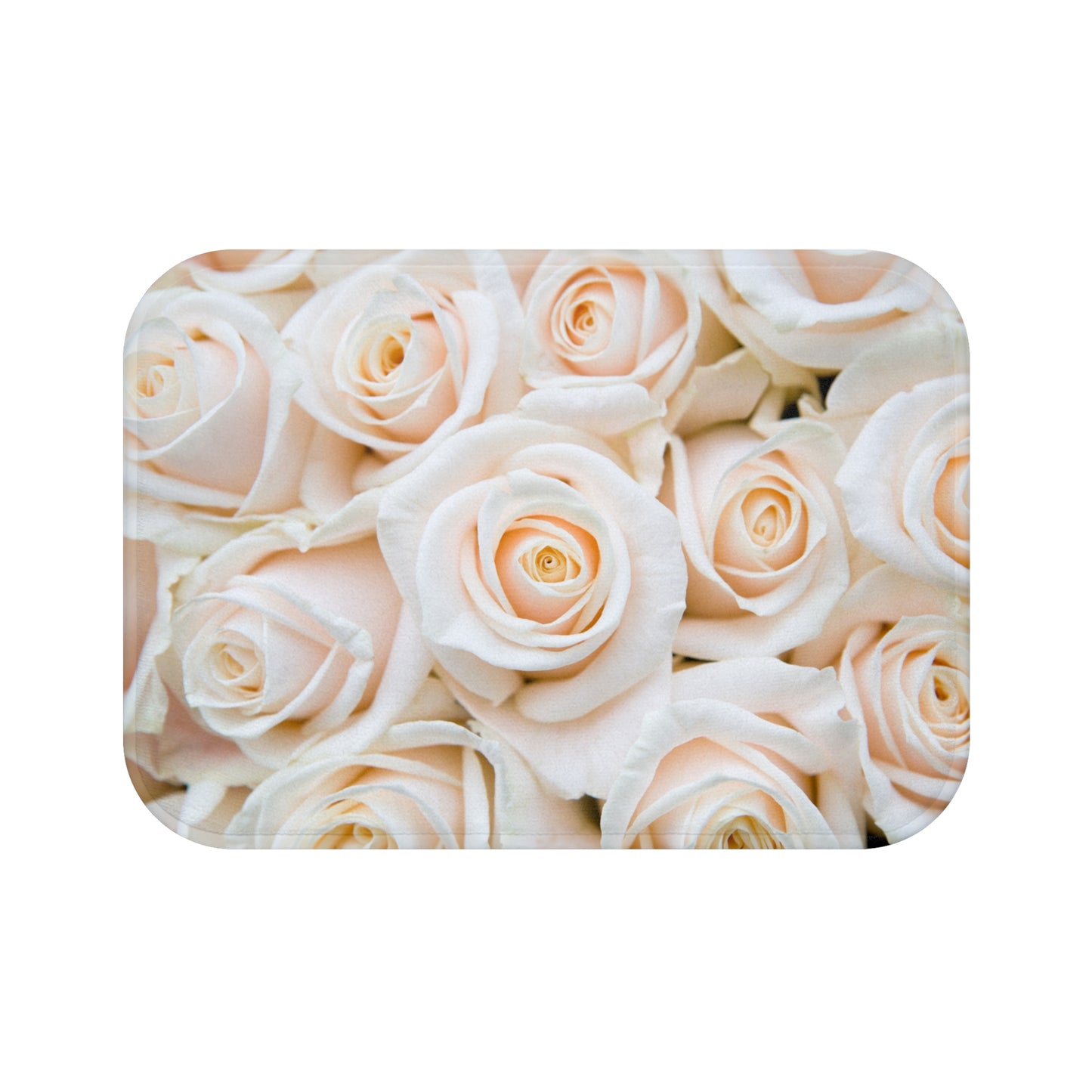 WEISSE ROSEN • Liebesbeweis Geschenk, LOVE Liebesbotschaft ❤️ • Badvorleger / Fussmatte / Badteppich EXTRA Weich • 43 x 61 cm & 53 x 86 cm