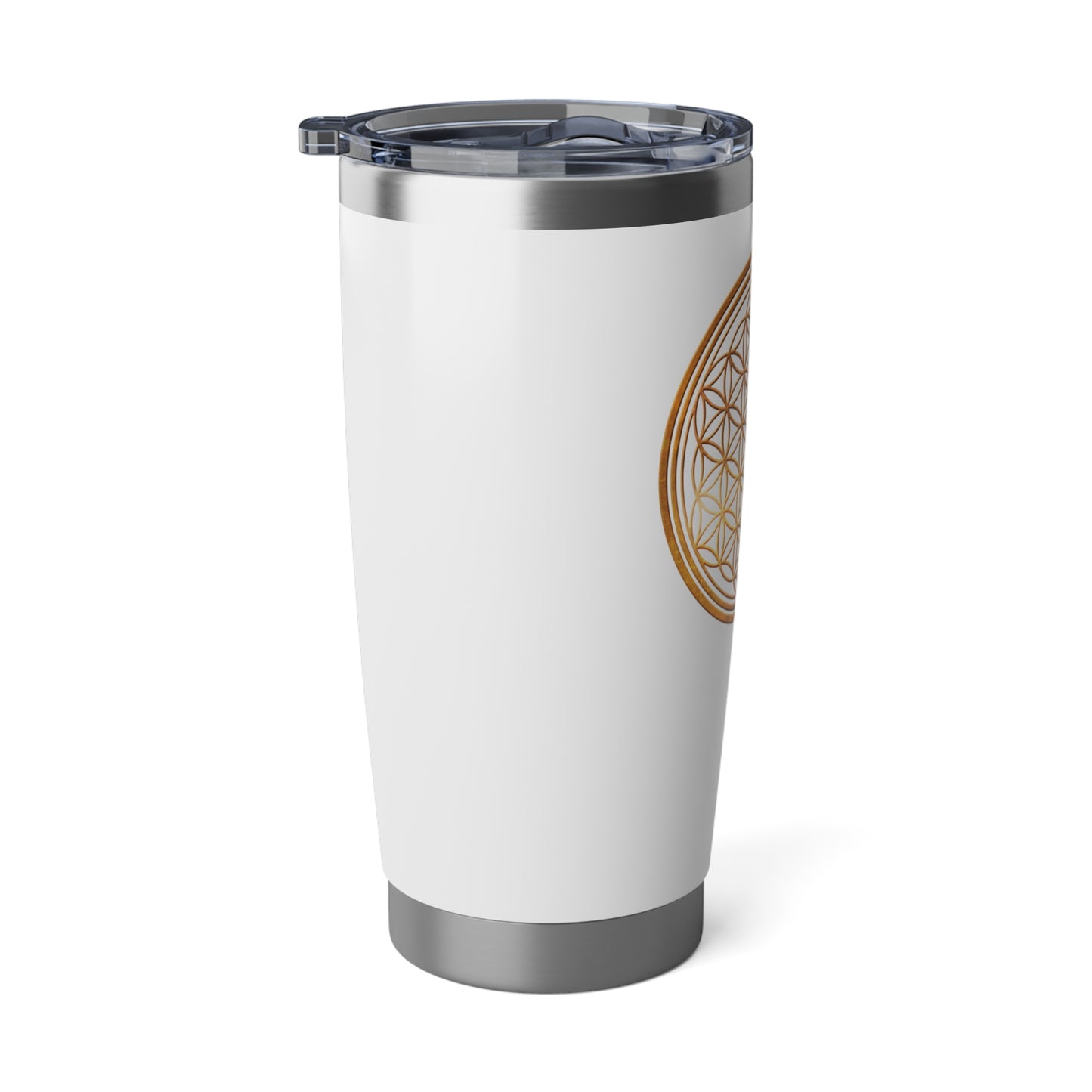 BLUME DES LEBENS • Goldoptik • Thermo-Reisebecher XL • 590 ml • Tumbler Weiß Vagabond