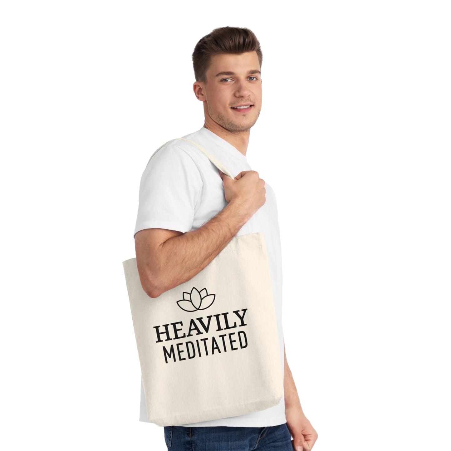 HEAVILY MEDITATED • Yoga Spruch Accessoire Meditation • Nachhaltige Baumwolltasche 🌿 - YOGA SANTA