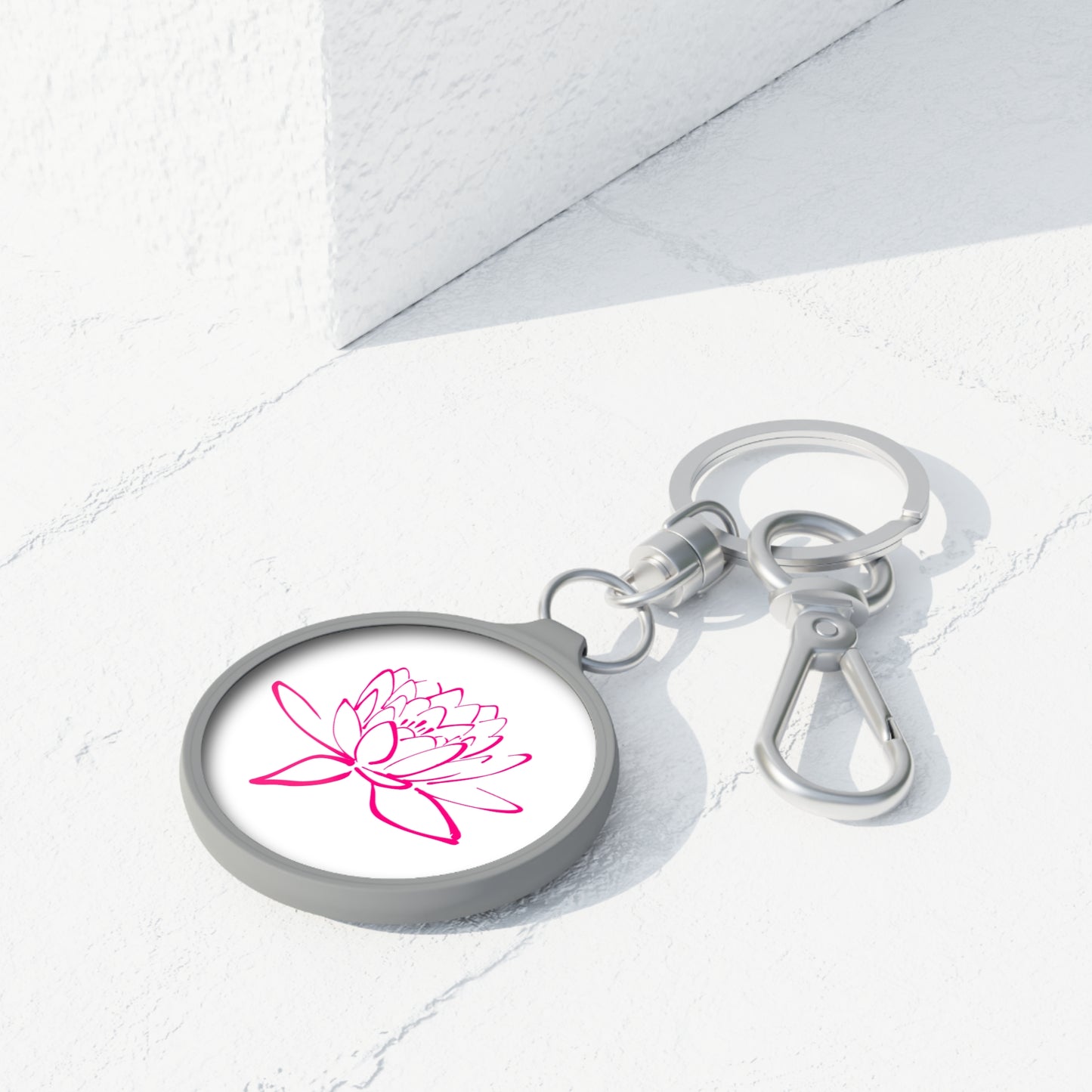 LOTUSBLÜTE PINK • Edler Luxus Schlüsselanhänger mit Karabiner für Frauen & Männer