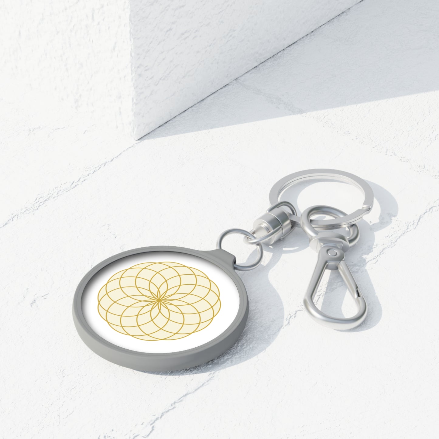 BLUME DES LEBENS - BUDDHISTISCHES ZEICHEN GLÜCK • Edler Luxus Schlüsselanhänger mit Karabiner für Frauen & Männer