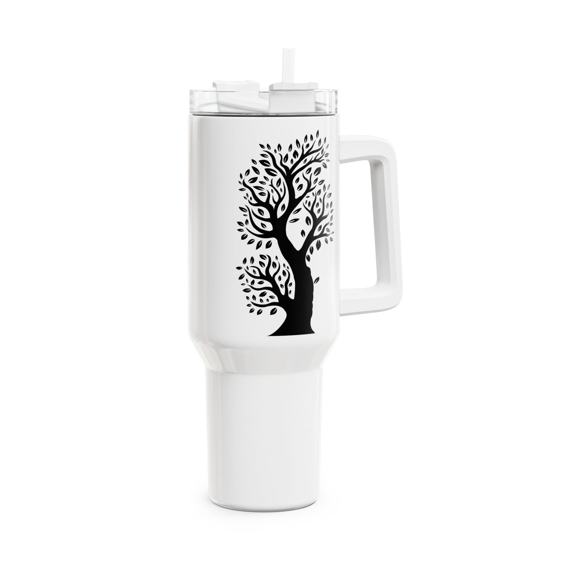 OLIVENBAUM NATURMOTIV PFLANZEN • Tumbler mit Henkel & Strohhalm • XXL Reisebecher 1,2L - YOGA SANTA