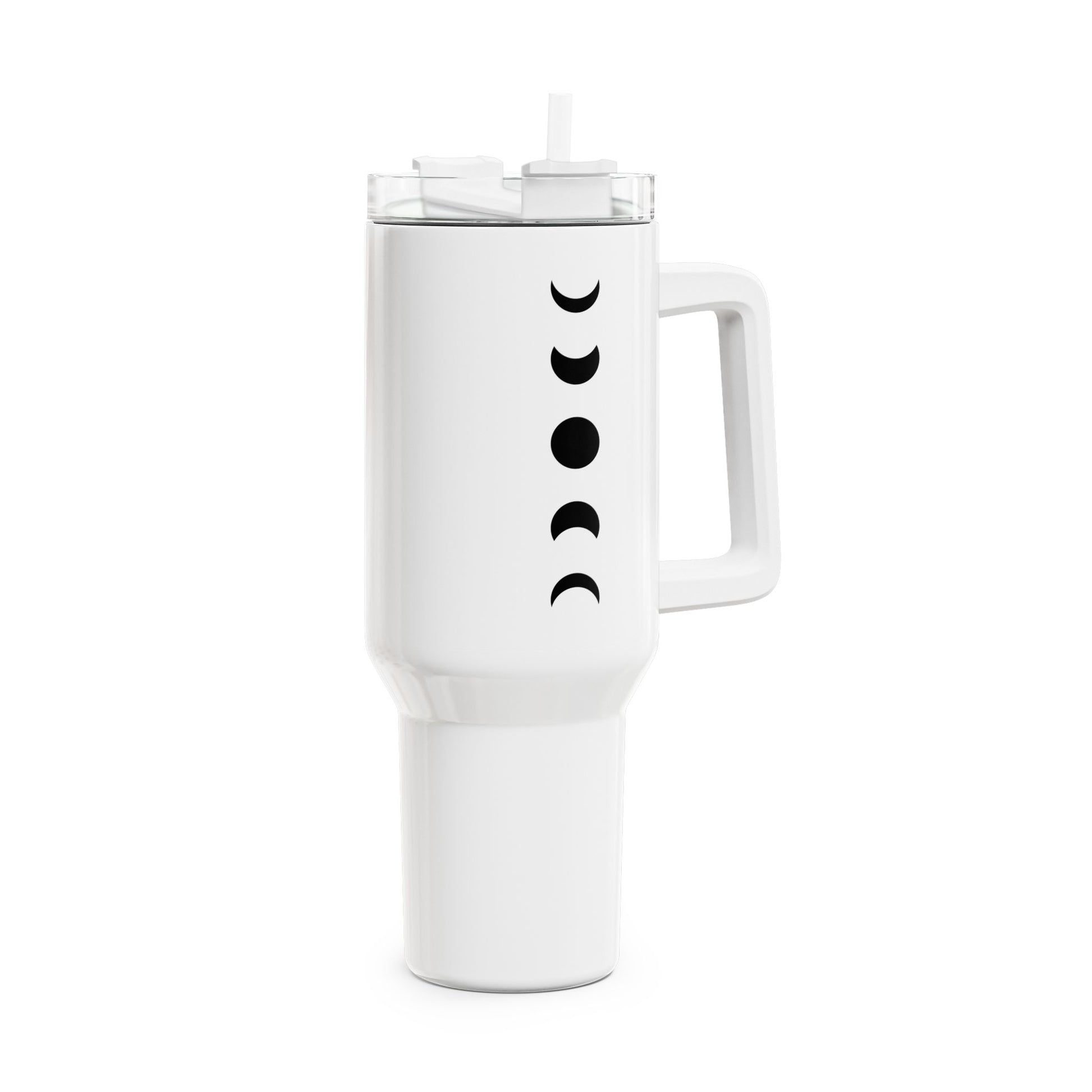 MONDPHASEN MONDZYKLUS BECHER • Tumbler mit Henkel & Strohhalm • XXL Reisebecher 1,2L - YOGA SANTA