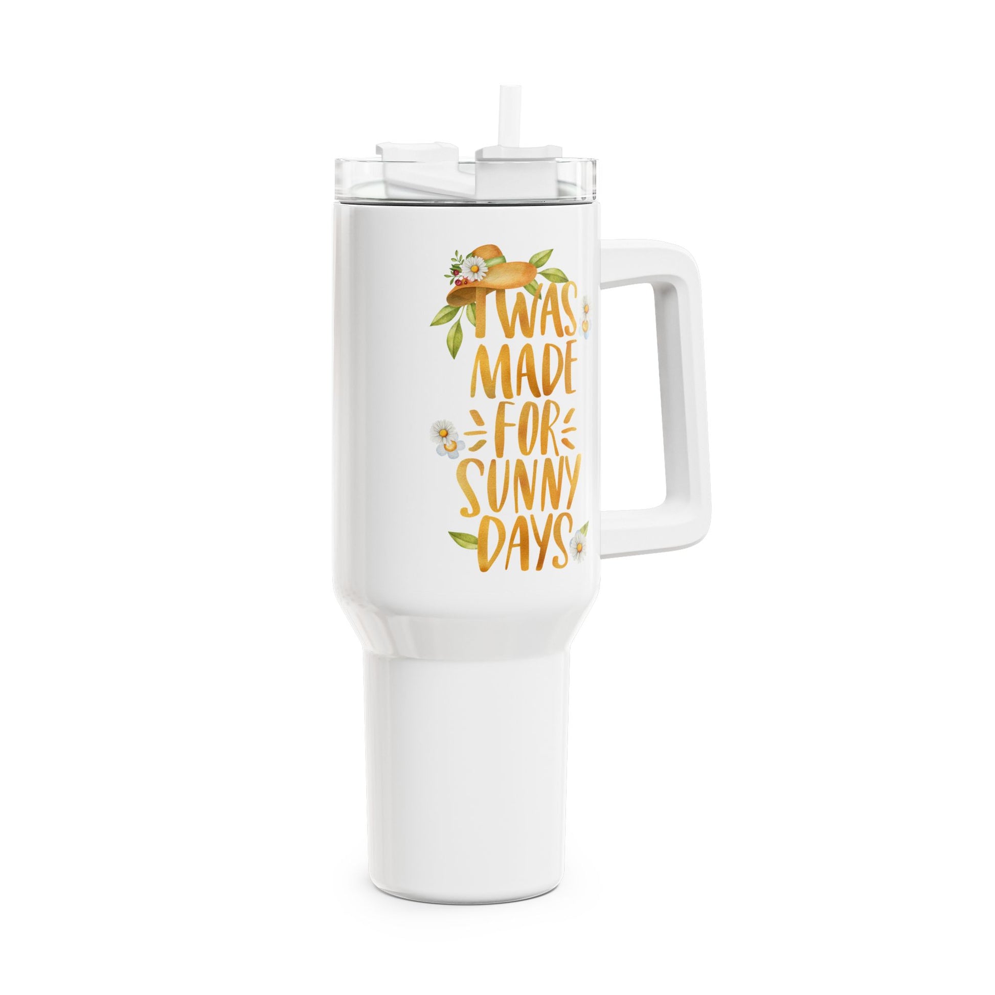 I WAS MADE FOR SUNNY DAYS - NATURLIEBHABER GÄRTNER SONNENANBETER • Tumbler mit Henkel & Strohhalm • XXL Reisebecher 1,2L - YOGA SANTA