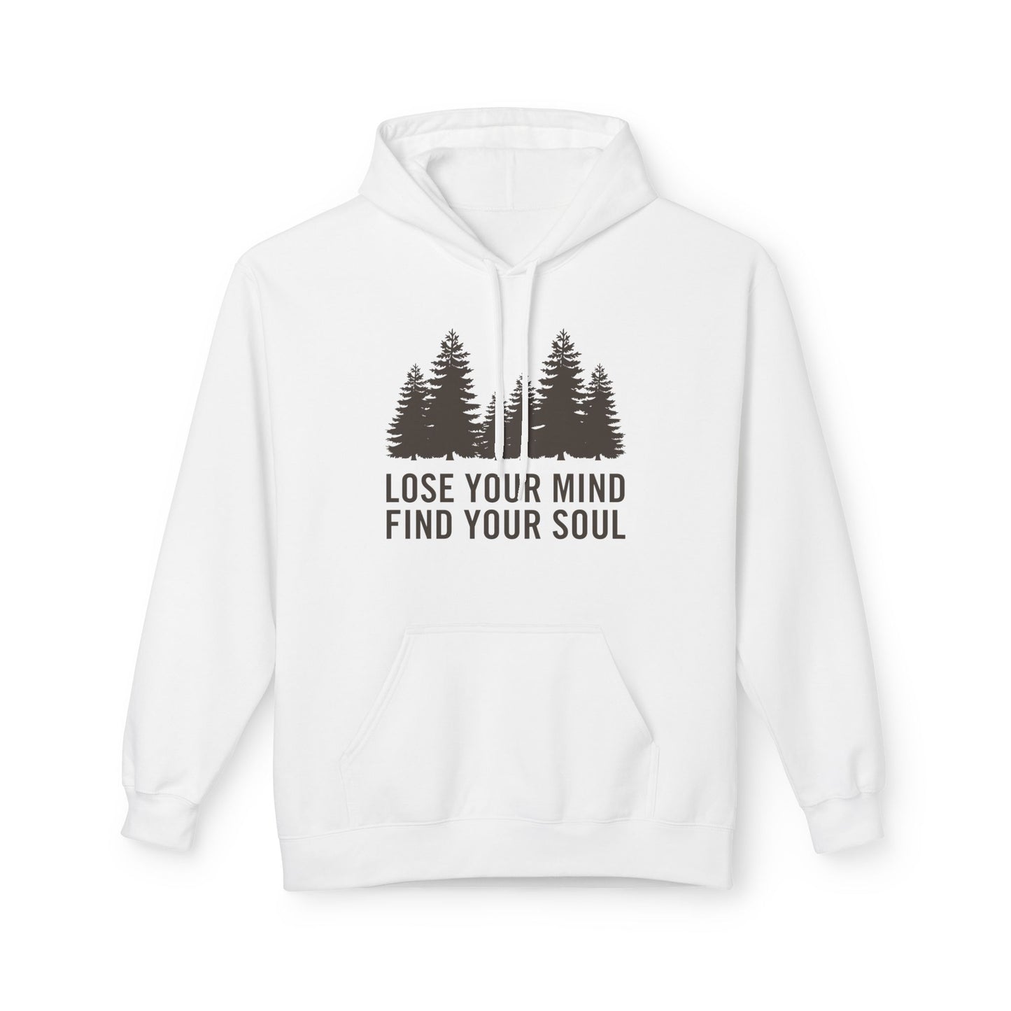LOSE YOUR MIND FIND YOUR SOUL• Wald Bäume Motiv Bild Zeichnung • Inspirierender Spruch Hoodie für Damen & Herren • Baumwolle 🌿