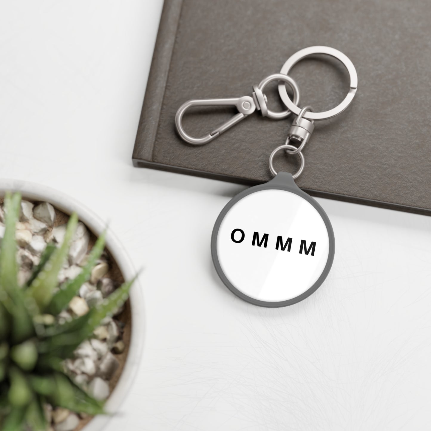 OM OHM AUM YOGA SPRUCH MEDITATION • Edler Luxus Schlüsselanhänger mit Karabiner für Frauen & Männer