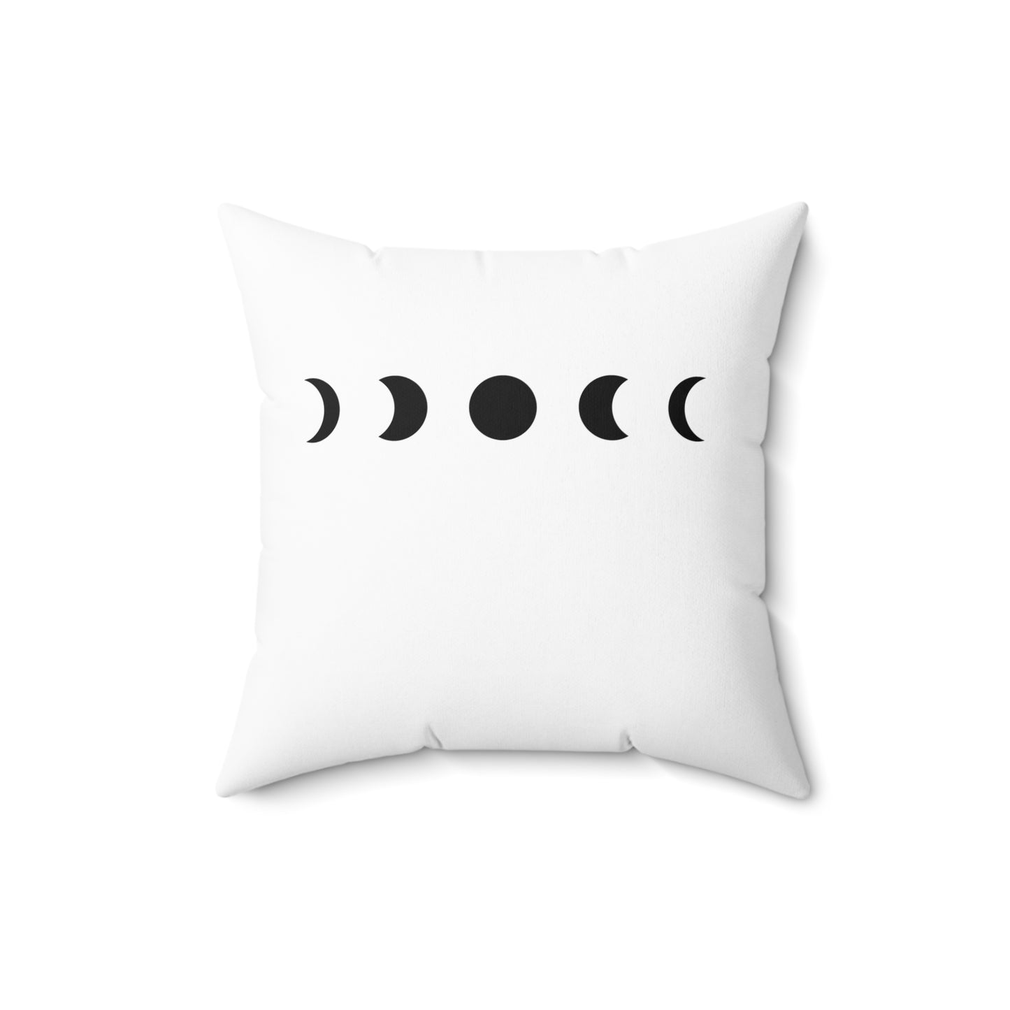 MONDPHASEN MONDZYKLUS • SpirituellesDeko Kissen mit Reißverschluss Quadratisch Weiss