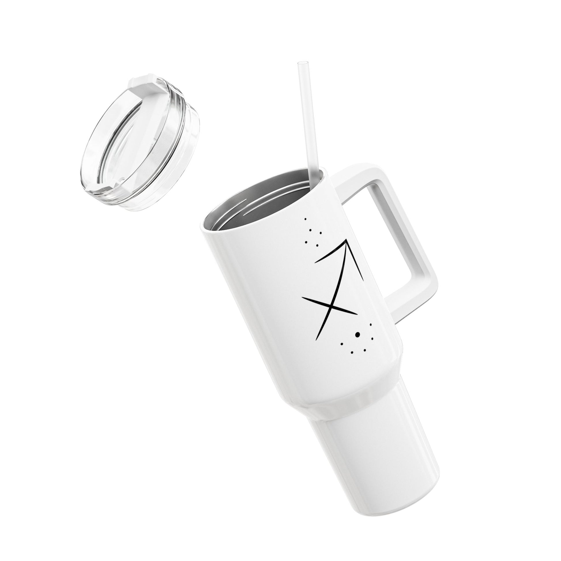 SCHÜTZE SAGGITARIUS SYMBOL STERZEICHEN • Tumbler mit Henkel & Strohhalm • XXL Reisebecher 1,2L - YOGA SANTA