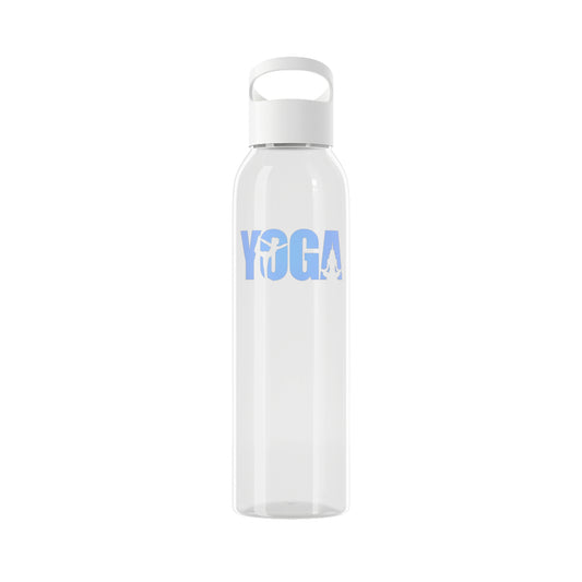 YOGA SCHRIFTZUG MIT ASANA POSEN • Wasserflasche Sky 650 ml