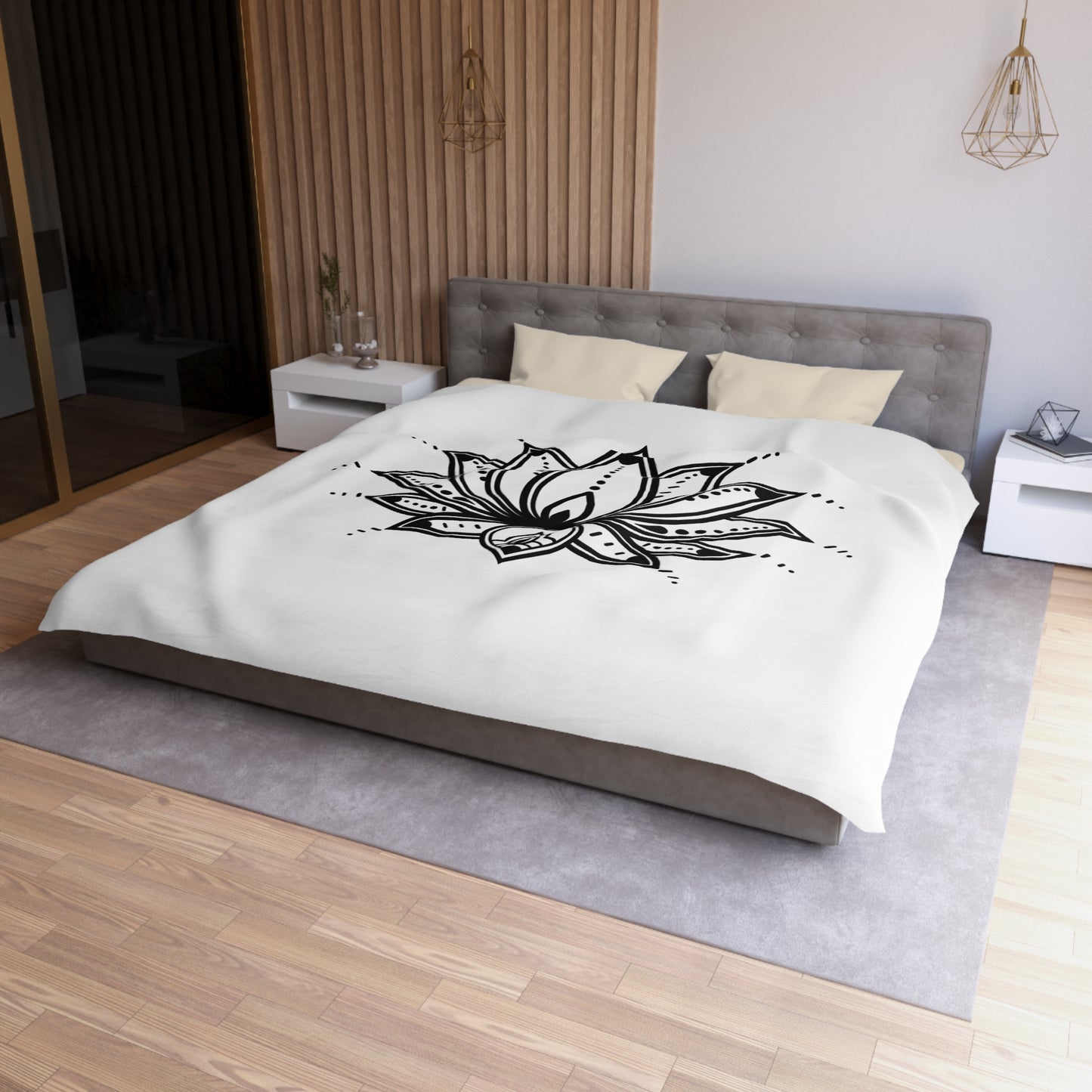 LOTUSBLÜTE BUDDHISTISCHES SYMBOL • Luxus Fleece Kuschelweich Bettwäsche 200x200 cm &  220x240 cm