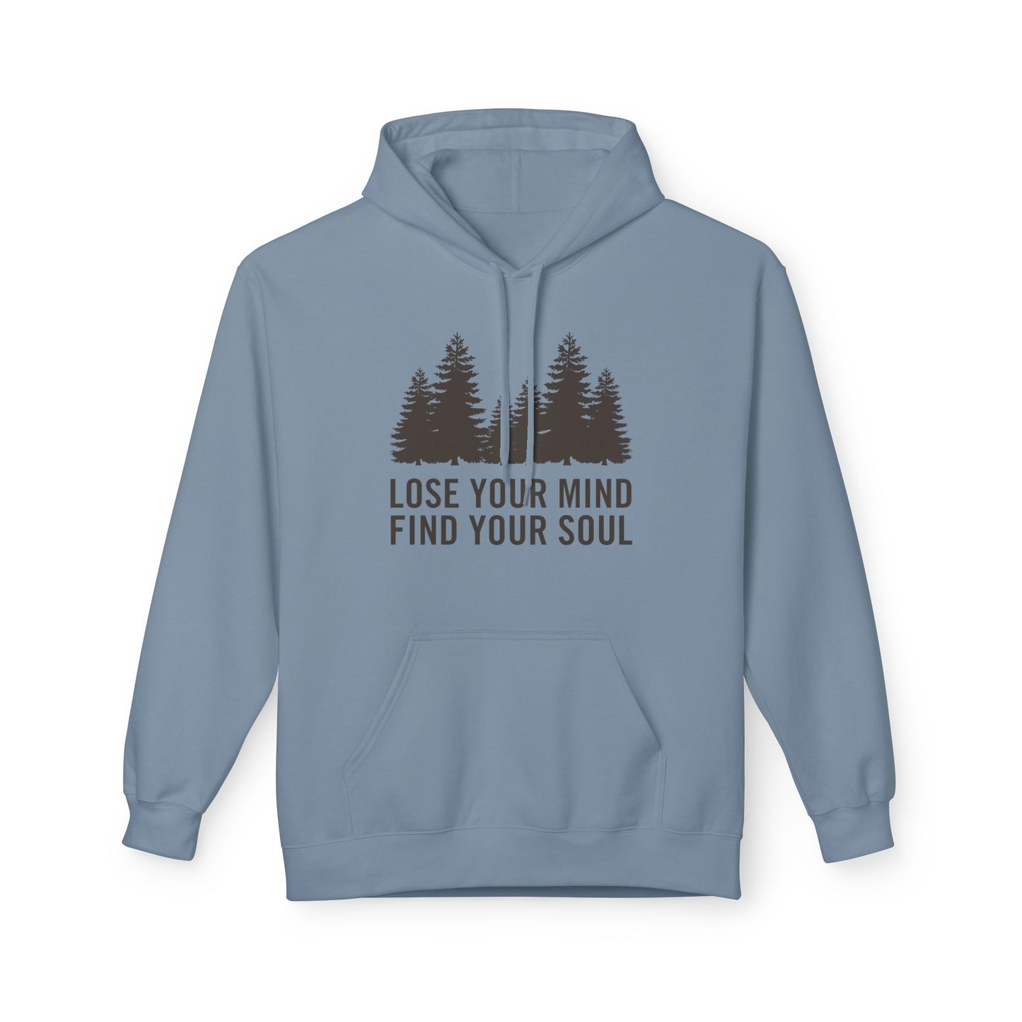 LOSE YOUR MIND FIND YOUR SOUL• Wald Bäume Motiv Bild Zeichnung • Inspirierender Spruch Hoodie für Damen & Herren • Baumwolle 🌿