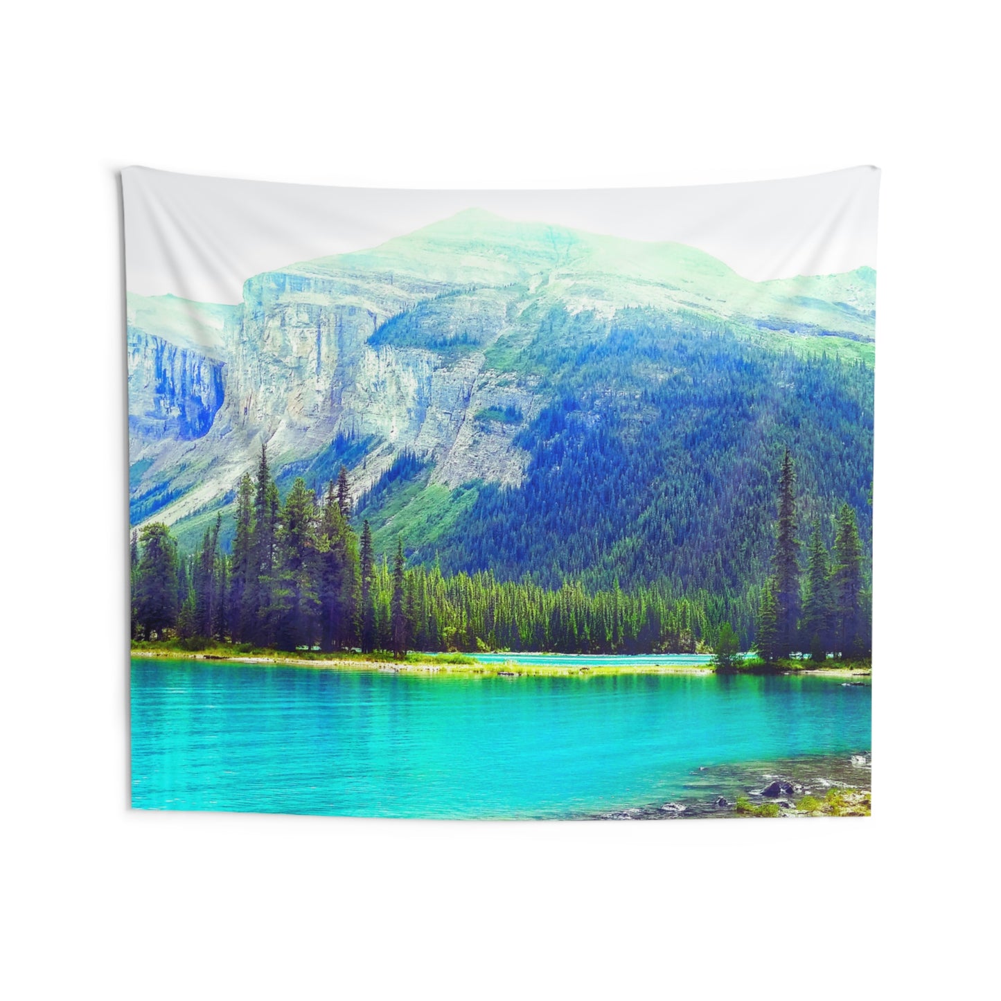 BERGE MEER SEE • Urlaubsmotiv • Wandtuch • Wandttepich • Wanddekor in v. Größen bis XXL