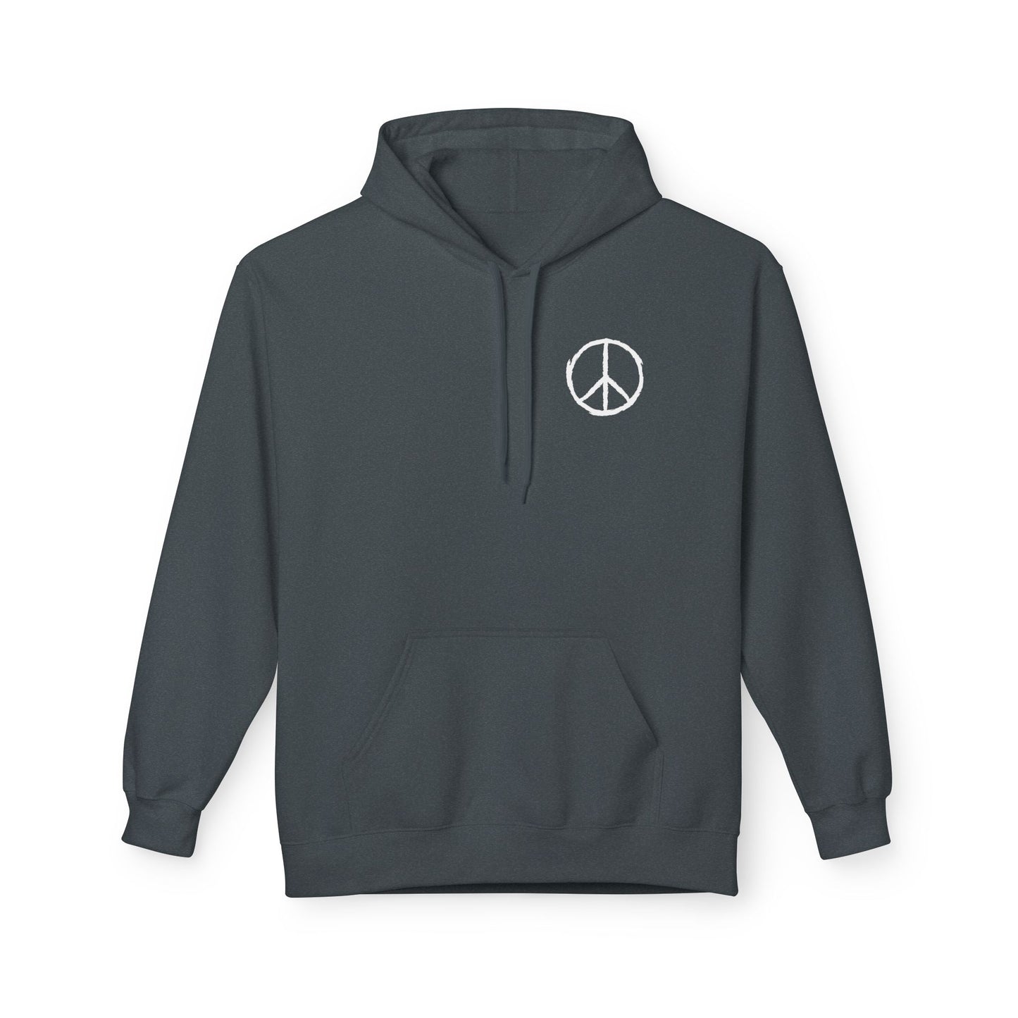PEACE ZEICHEN HANDGEZEICHNET MINIMALISTISCHES DESIGN • Fleece Hoodie für Damen & Herren • Baumwolle 🌿