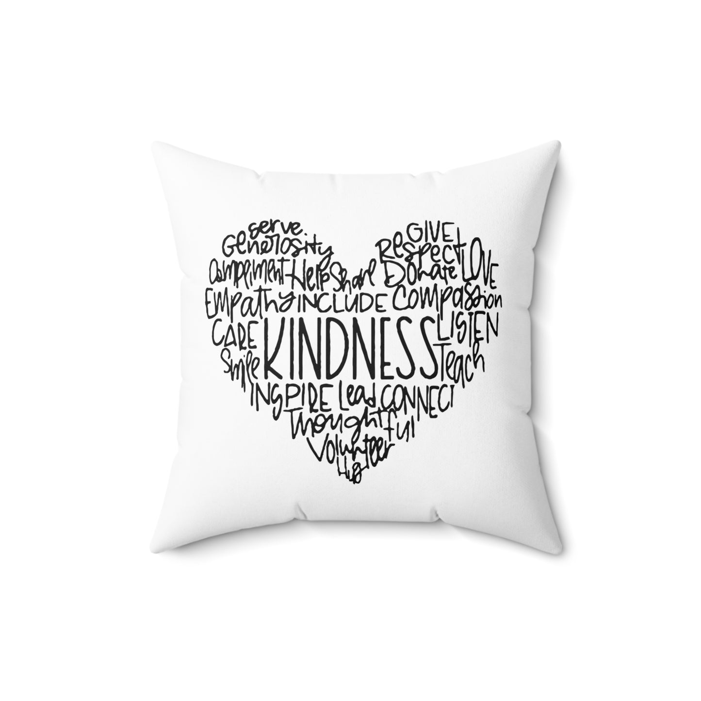 KINDNESS • Liebesbeweis Geschenk, LOVE Liebesbotschaft• Deko Kissen mit Reißverschluss Quadratisch Schwarz - YOGA SANTA