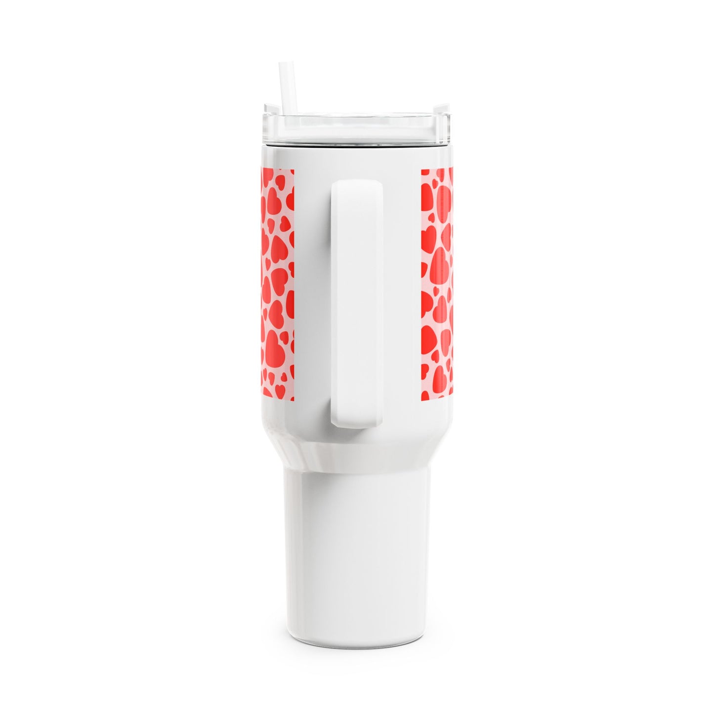 HERZEN MUSTER LIEBE LOVE • Tumbler mit Henkel & Strohhalm • XXL Reisebecher 1,2L