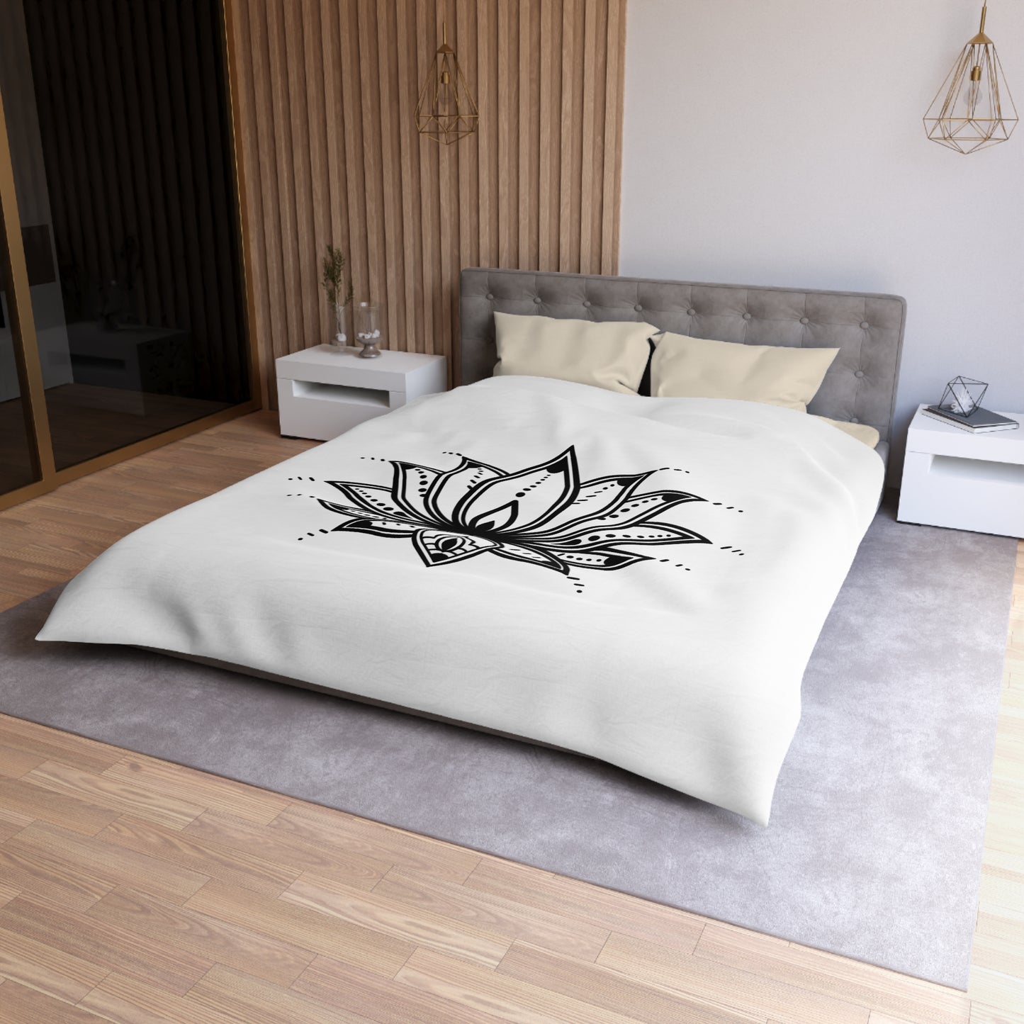 LOTUSBLÜTE BUDDHISTISCHES SYMBOL • Luxus Fleece Kuschelweich Bettwäsche 200x200 cm &  220x240 cm