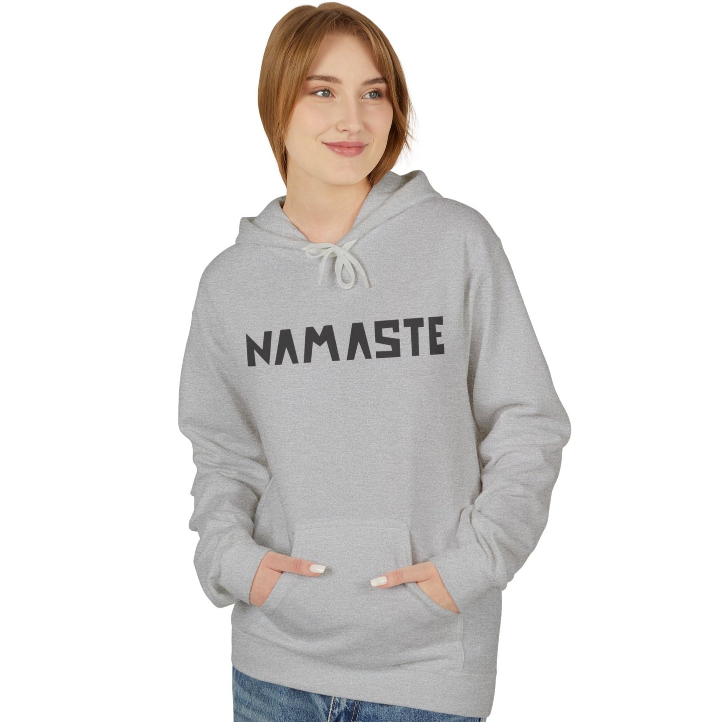 NAMASTE YOGA SPRUCH, HINDUISTISCHER GRUß, SANSKRIT BEGRÜßUNG • Kuschelweicher Hoodie für Damen & Herren • Baumwolle 🌿