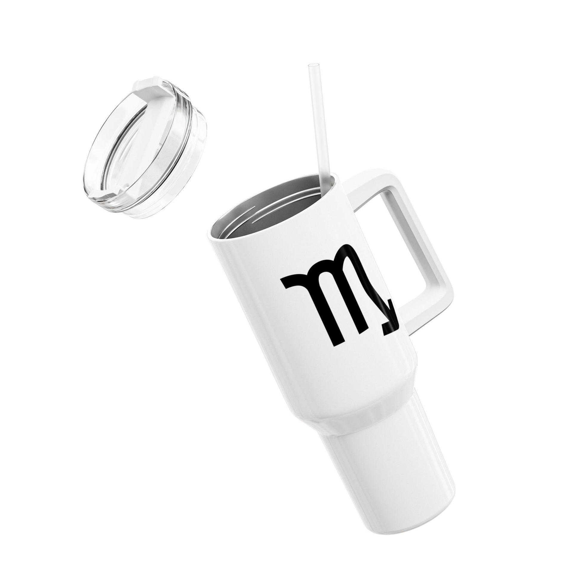 JUNGFRAU VIRGO Symbol Sternzeichen Tierkreiszeichen • Tumbler mit Henkel & Strohhalm • XXL Reisebecher 1,2L - YOGA SANTA