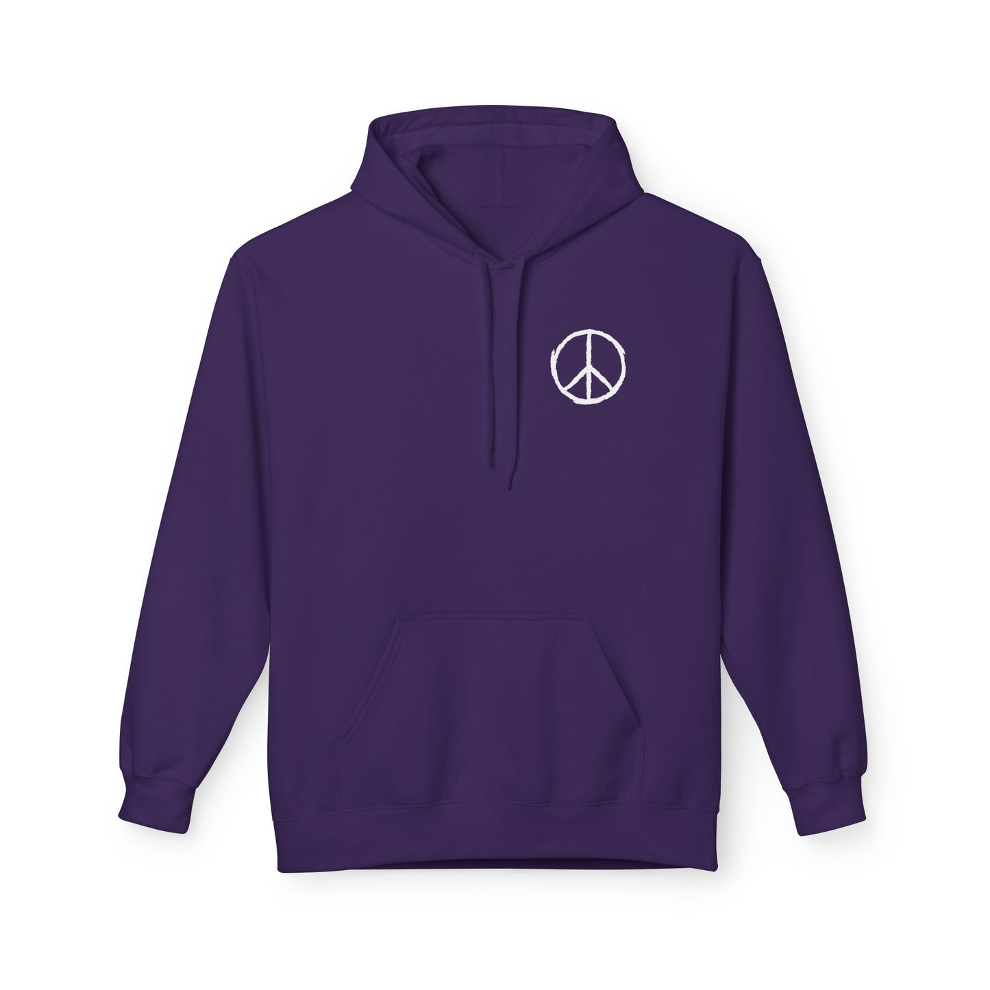 PEACE ZEICHEN HANDGEZEICHNET MINIMALISTISCHES DESIGN • Fleece Hoodie für Damen & Herren • Baumwolle 🌿