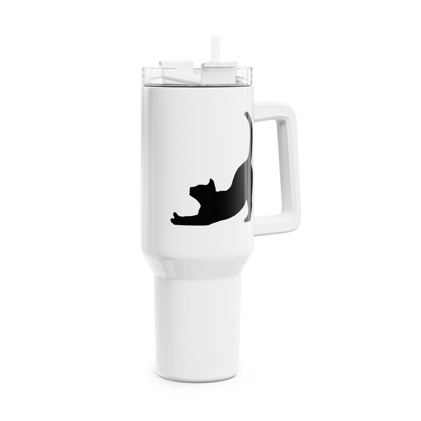 KATZENYOGA TIERYOGA POSE ASANA - Herabschauender Hund • Tumbler mit Henkel & Strohhalm • XXL Reisebecher 1,2L