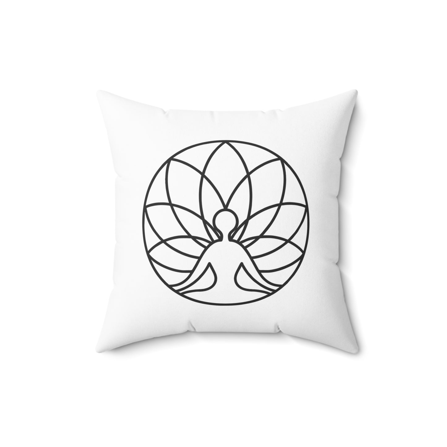 MEDITATION YOGA • Deko Kissen mit Reißverschluss Quadratisch Weiss