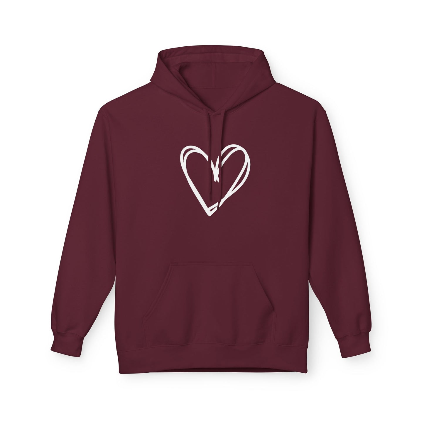 HERZ BILD HERZCHEN ZEICHNUNG NIEDLICH SÜß • Fleece Hoodie Kuschelweich für Damen & Herren • Baumwolle 🌿