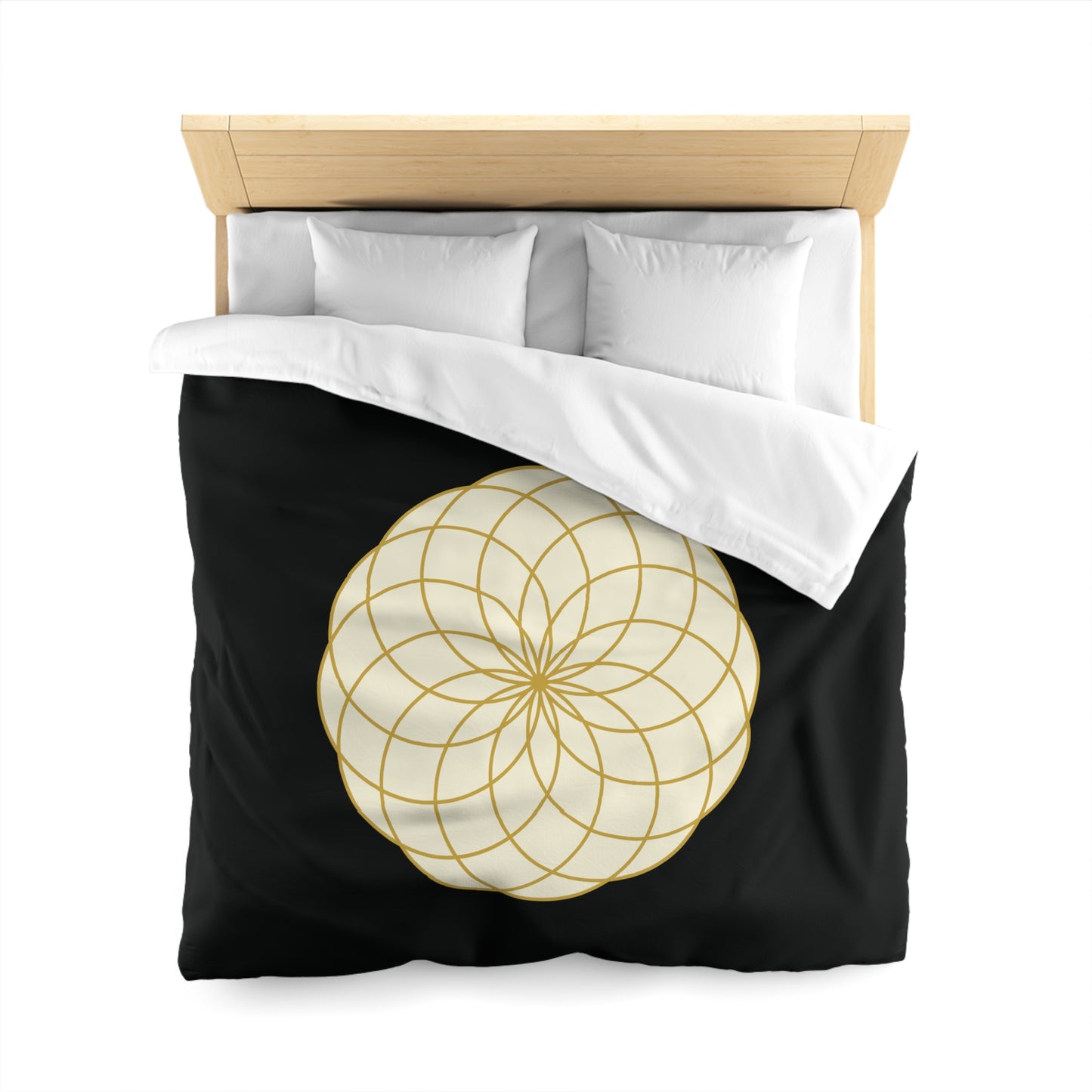 BLUME DES LEBENS  • Luxus Fleece Kuschelweich Bettwäsche Schwarz 200x200 cm &  220x240 cm