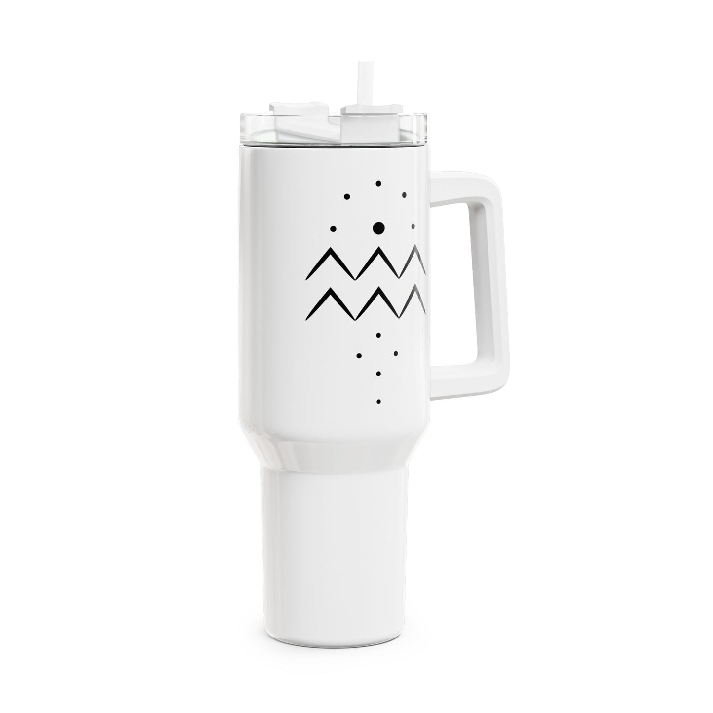 WASSERMANN AQUARIUS SYMBOL STERZEICHEN • Tumbler mit Henkel & Strohhalm • XXL Reisebecher 1,2L - YOGA SANTA