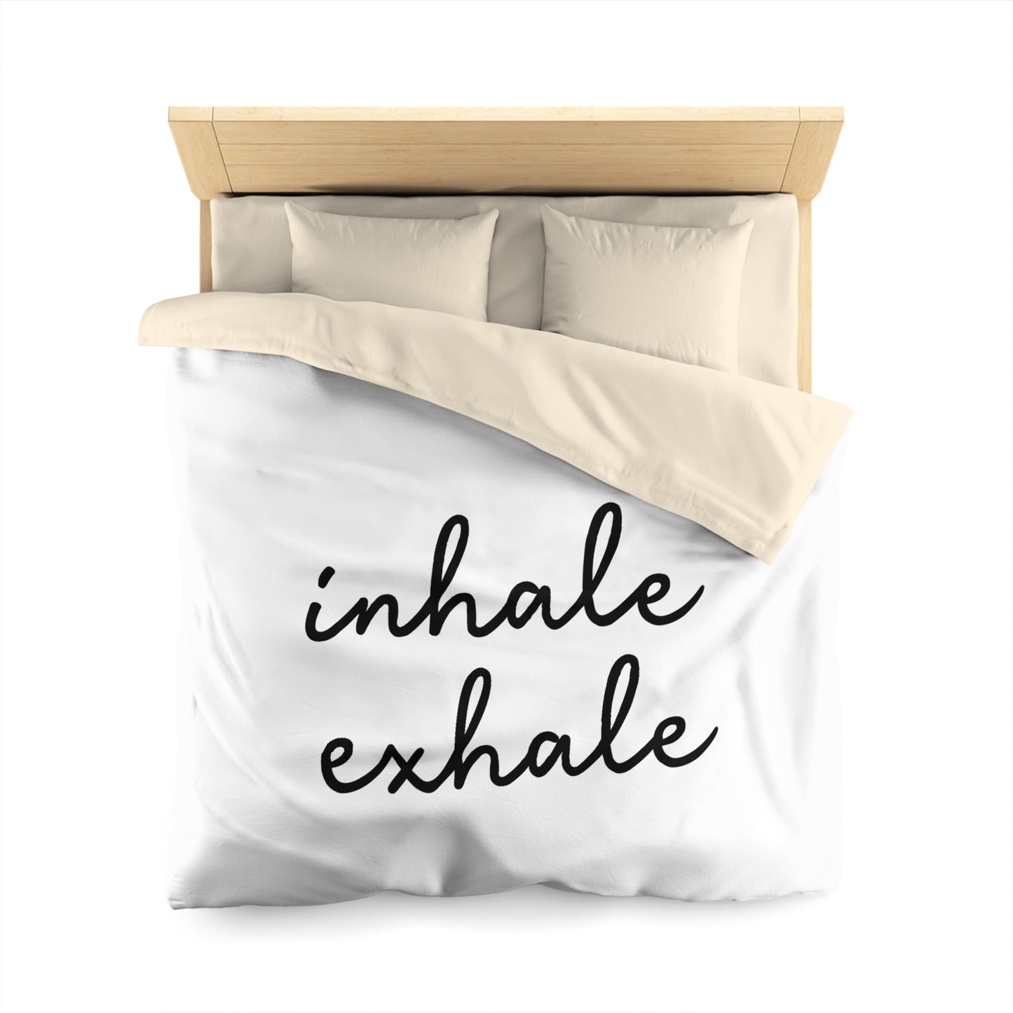 INHALE EXHALE - YOGA SPRUCH MEDITATION • Luxus Fleece Kuschelweich Bettwäsche 200x200 cm &  220x240 cm