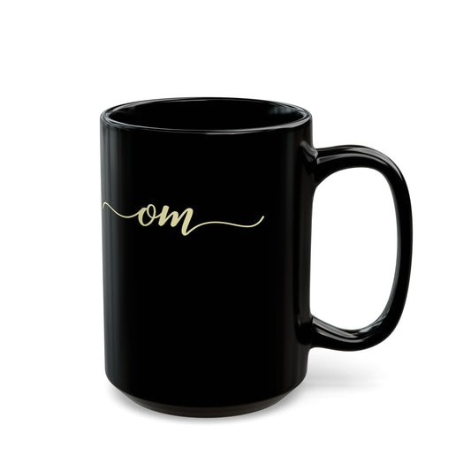 OM OHM YOGA MEDITATIONS LIEBHABER • Spiritueller Spruch • 440ml XXL Kaffeebecher Schwarz - YOGA SANTA