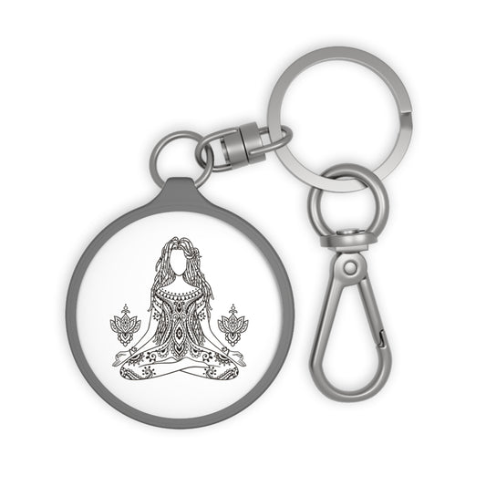 YOGA FRAU SCHÖN MEDITATION MANDALA • Edler Luxus Schlüsselanhänger mit Karabiner für Frauen & Männer