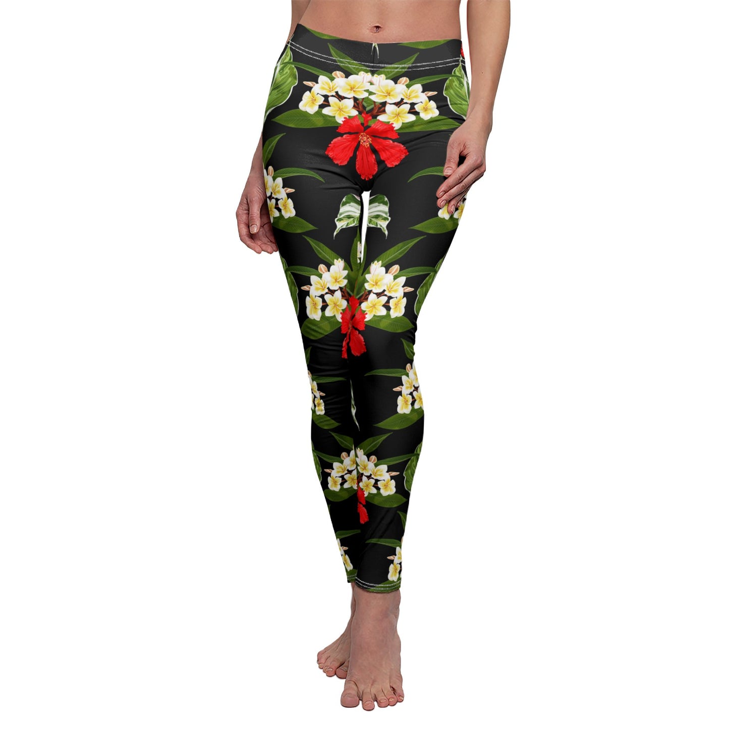 HAWAII BLUMENMUSTER EXOTISCHE DSCHUNGELBLUMEN BLUMENMUSTER • ÄSTHETISCHE Blumenprint Damen-Leggings • Beste Leggings für Sport & Alltag