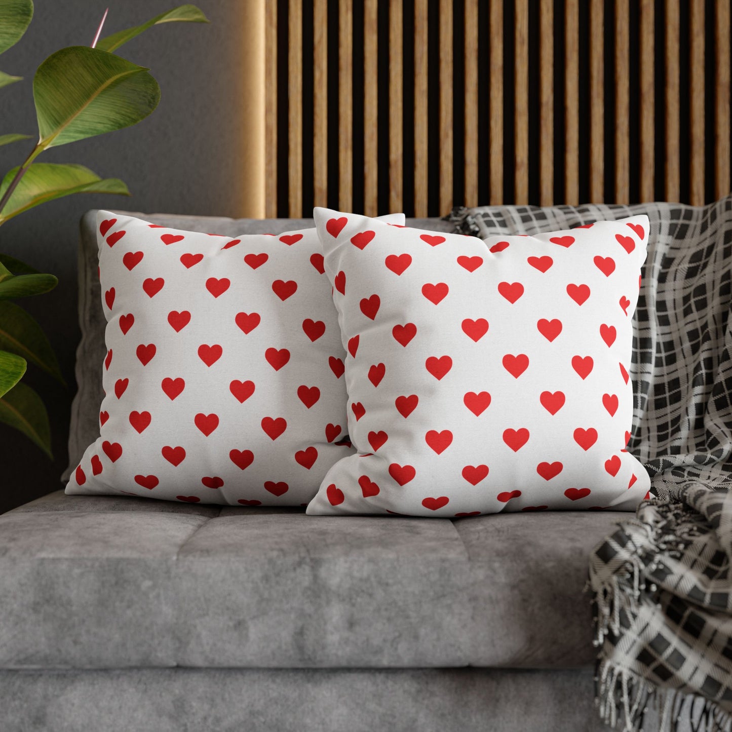 HERZ LOVE LIEBE • Deko Kissenbezug mit Reißverschluss Quadratisch Bunt