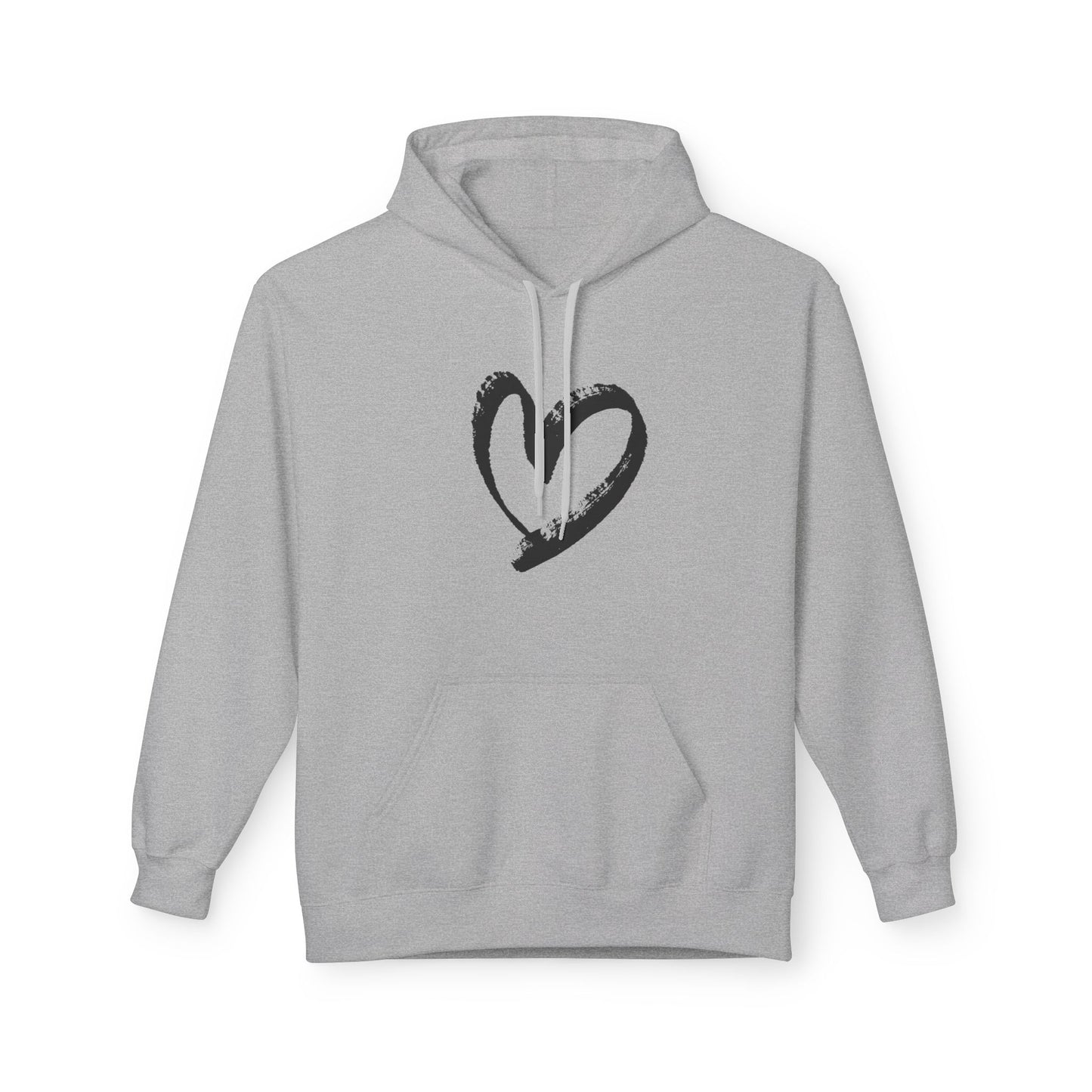HERZ HERZCHEN HANDGEZEICHNETES DESIGN BILD MOTIV • Fleece Fitness Hoodie für Damen & Herren Kuschelpullover • Baumwolle 🌿