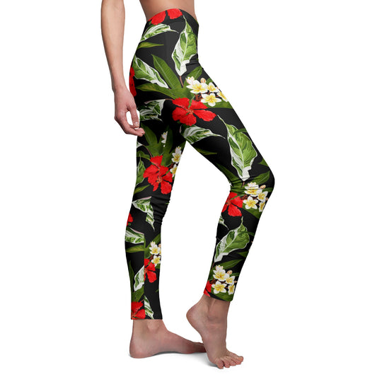 HAWAII BLUMENMUSTER EXOTISCHE DSCHUNGELBLUMEN BLUMENMUSTER • ÄSTHETISCHE Blumenprint Damen-Leggings • Beste Leggings für Sport & Alltag