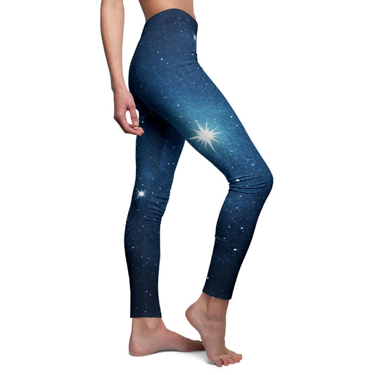 UNIVERSUM LEGGINS STERNENHIMMEL GALAXY • Damen Leggings Blau • Beste Leggins für Sport & Alltag