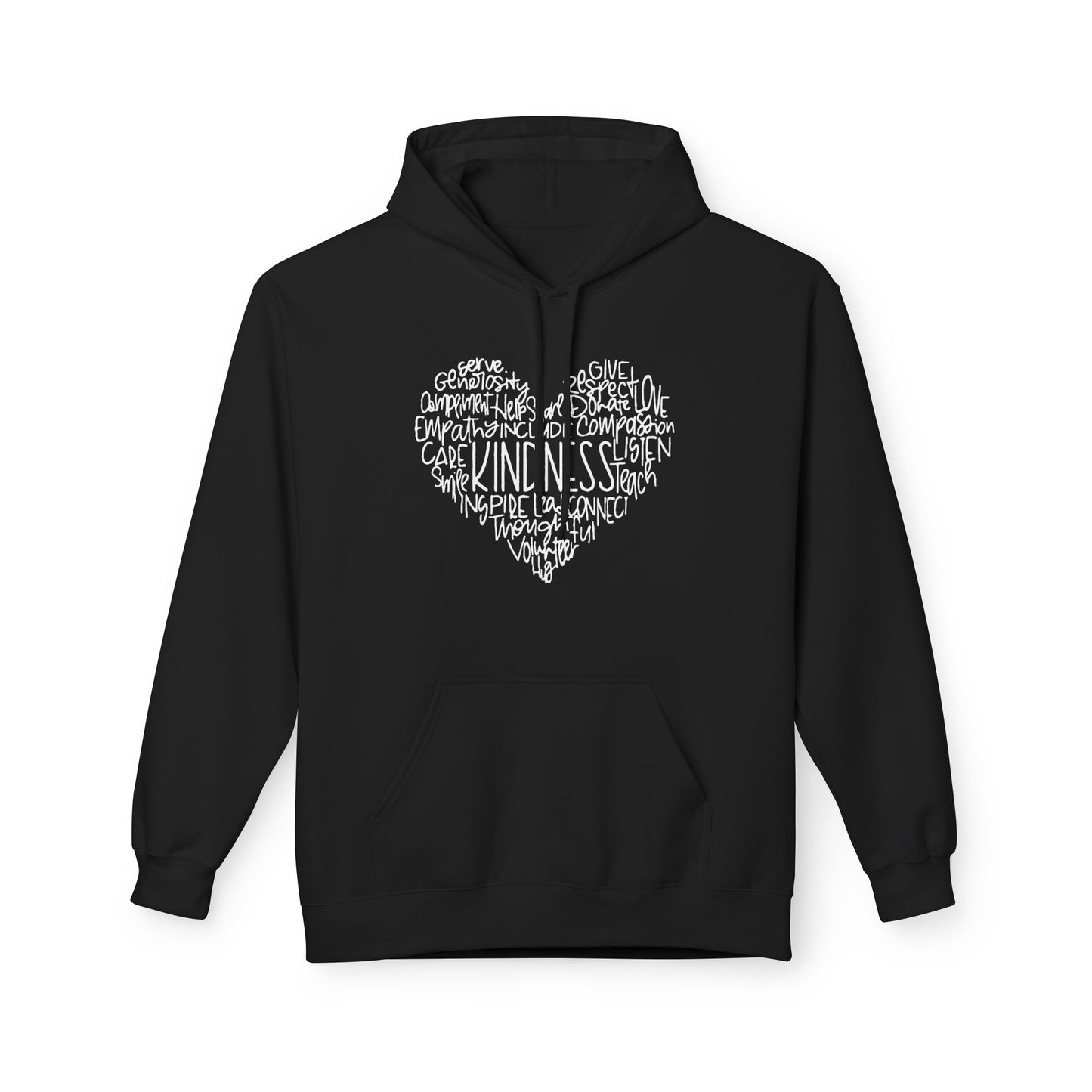 KINDNESS HERZ HERZCHEN BILD LOVE SCHRFIT LIEBESBEWEIS LIEBESBOTSCHAFT • Kuschelweicher Hoodie für Damen & Herren • Baumwolle 🌿