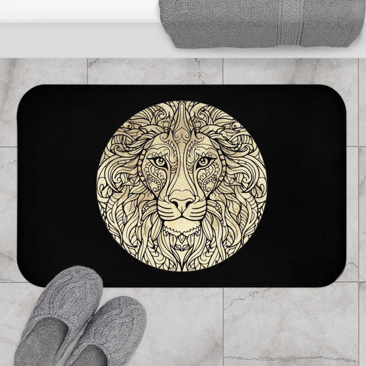LÖWE LEO STERNZEICHEN GESCHENK • Badvorleger / Fussmatte / Badteppich EXTRA Weich • 53 x 86 cm