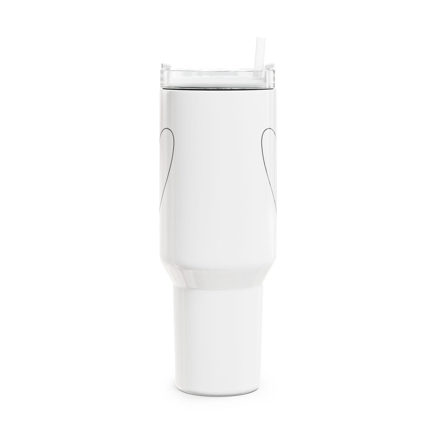 HERZ MIT TULPE • Liebesbeweis Geschenk, LOVE Liebesbotschaft • Tumbler mit Henkel & Strohhalm • XXL Reisebecher 1,2L