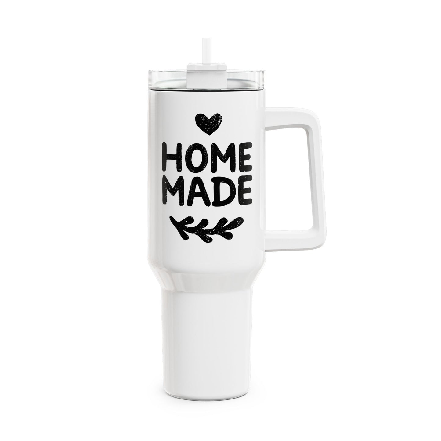 HERZ HOME MADE • Liebesbeweis Geschenk, LOVE Liebesbotschaft • Tumbler mit Henkel & Strohhalm • XXL Reisebecher 1,2L - YOGA SANTA