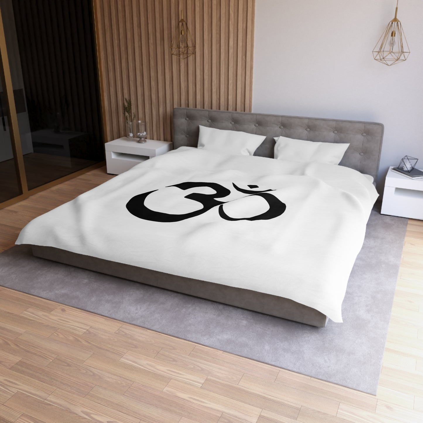 OM ZEICHEN AUM OHM • Luxus Fleece Kuschelweich Bettwäsche 200x200 cm &  220x240 cm