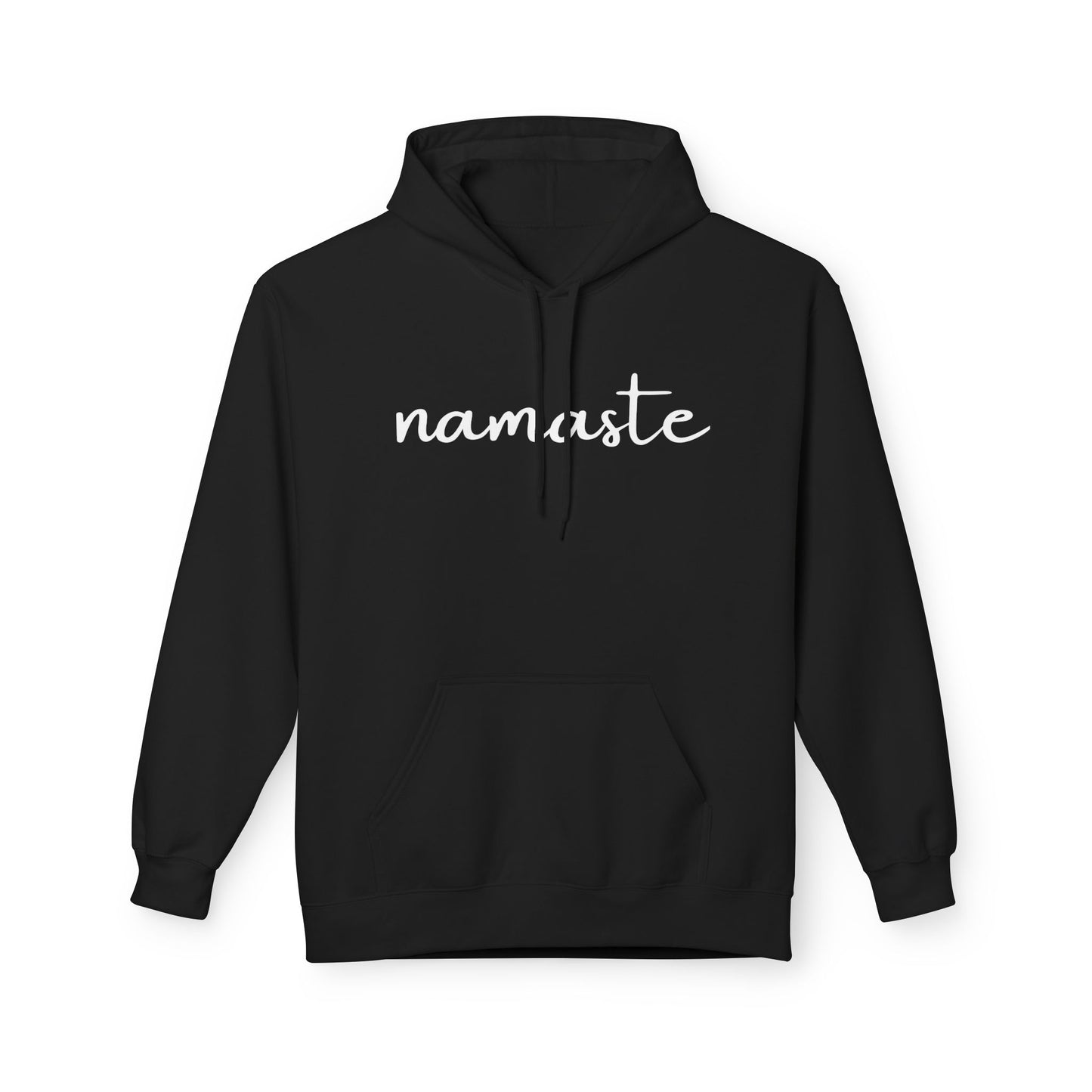 NAMASTE YOGA SCHRIFTZUG YOGI SPRUCH MINIMALISTISCHES DESIGN • Fleece Hoodie für Damen & Herren • Baumwolle 🌿