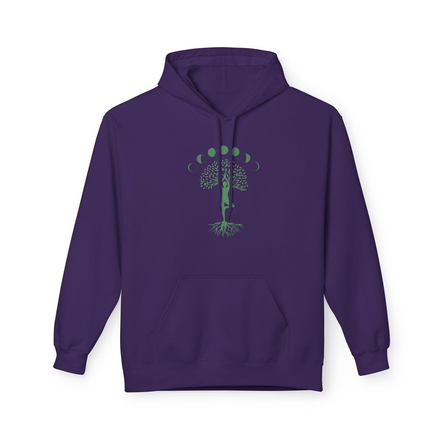 BAUM DES LEBENS, MONDPHASEN • Fleece Hoodie für Damen & Herren • Baumwolle 🌿