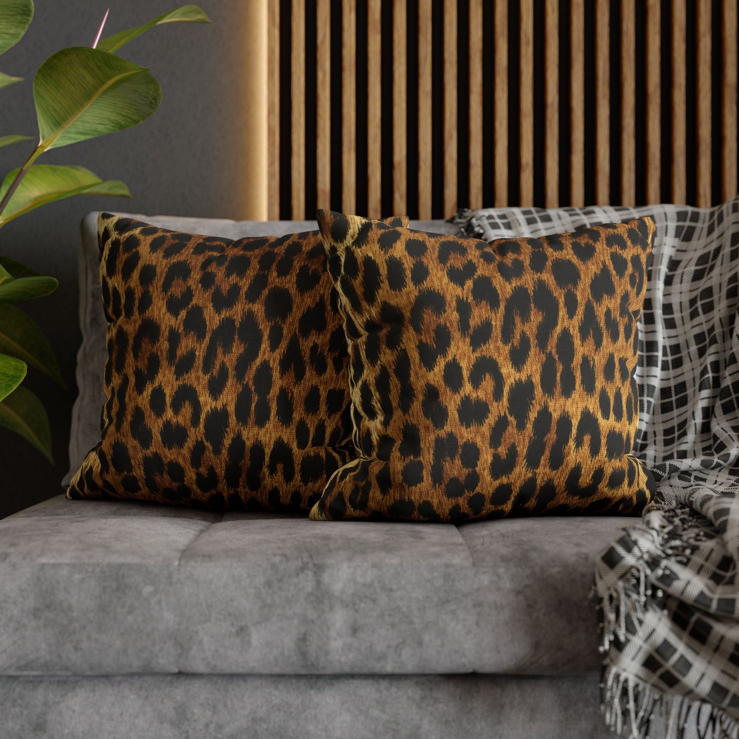 LEOPARDEN ANIMAL PRINT LEO LÖWE • Deko Kissenbezug mit Reißverschluss Quadratisch Bunt