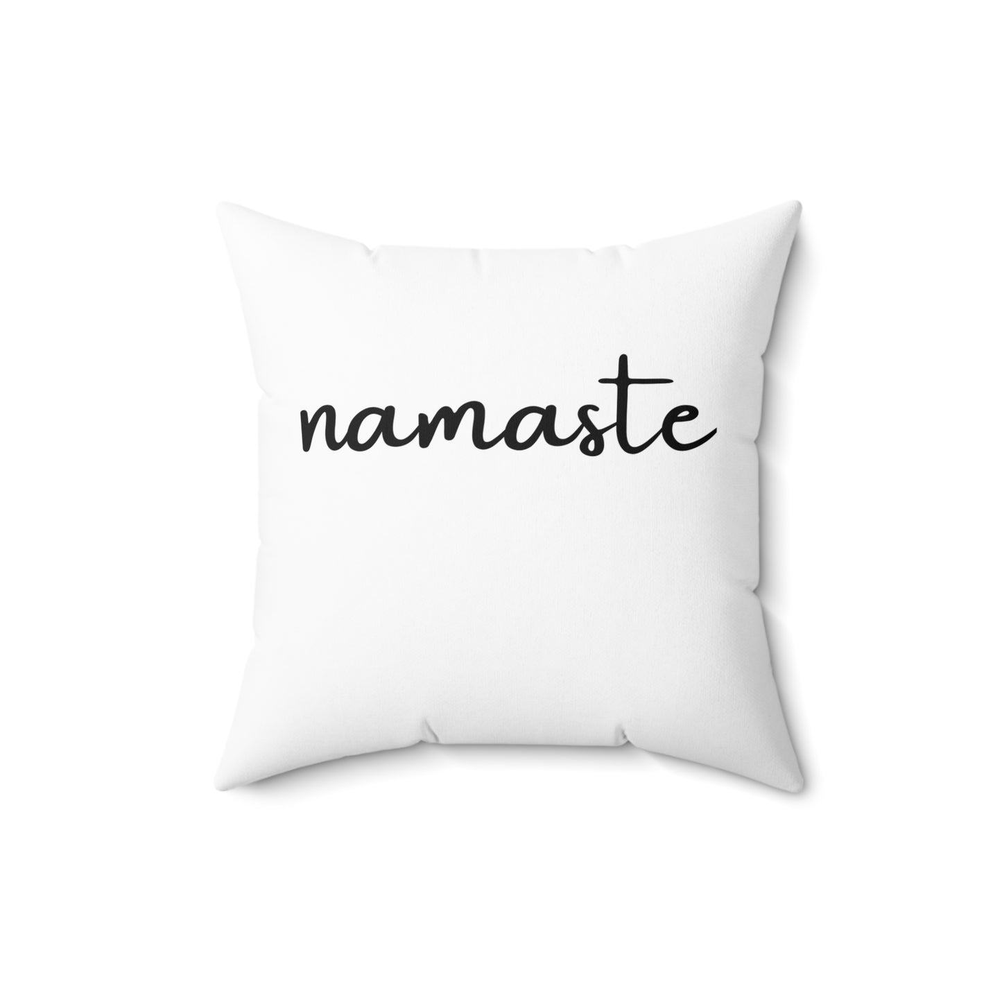 NAMASTE SPRUCH KISSEN • Deko Kissen mit Reißverschluss Quadratisch Weiss