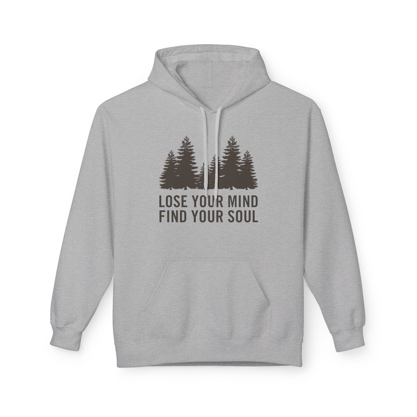 LOSE YOUR MIND FIND YOUR SOUL• Wald Bäume Motiv Bild Zeichnung • Inspirierender Spruch Hoodie für Damen & Herren • Baumwolle 🌿