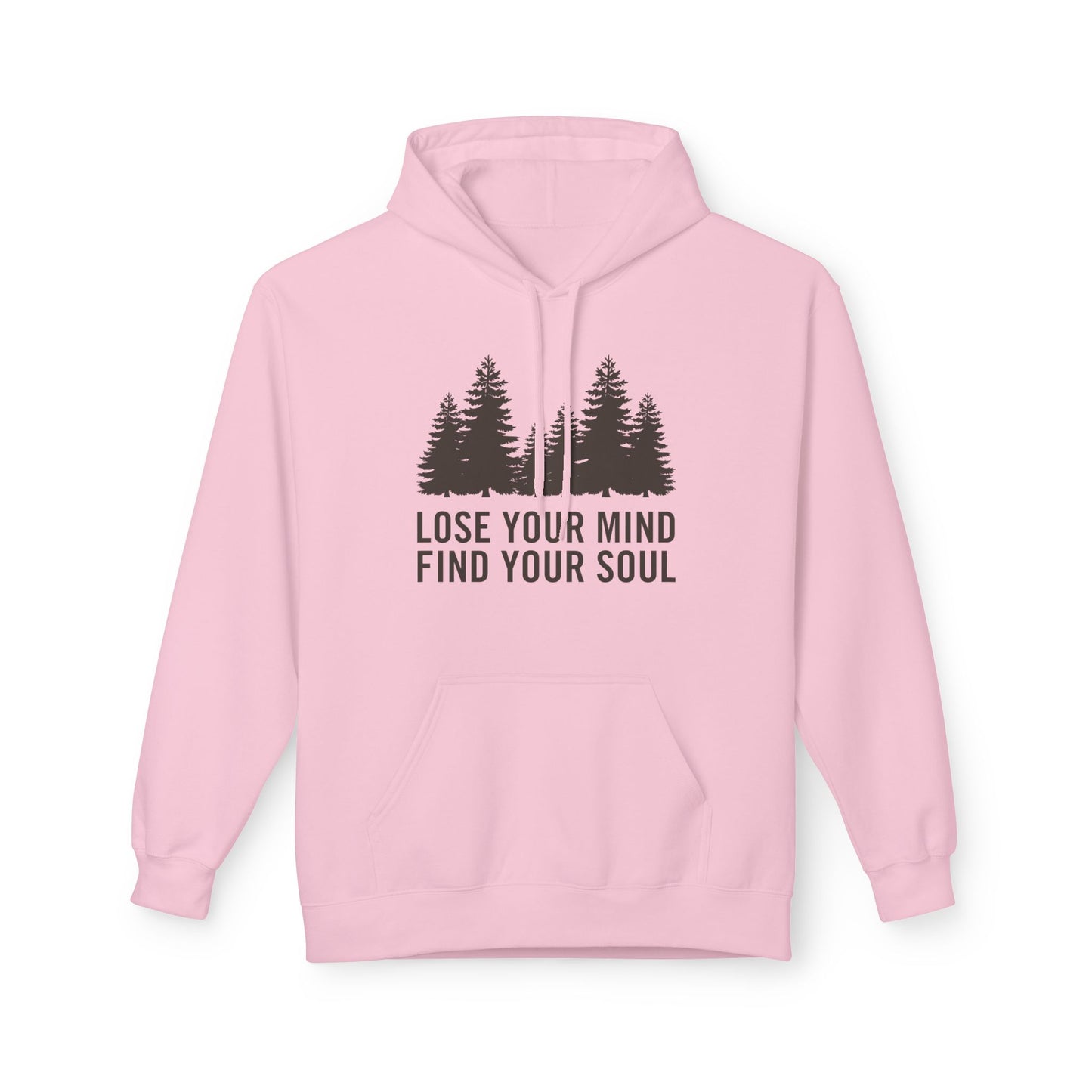 LOSE YOUR MIND FIND YOUR SOUL• Wald Bäume Motiv Bild Zeichnung • Inspirierender Spruch Hoodie für Damen & Herren • Baumwolle 🌿