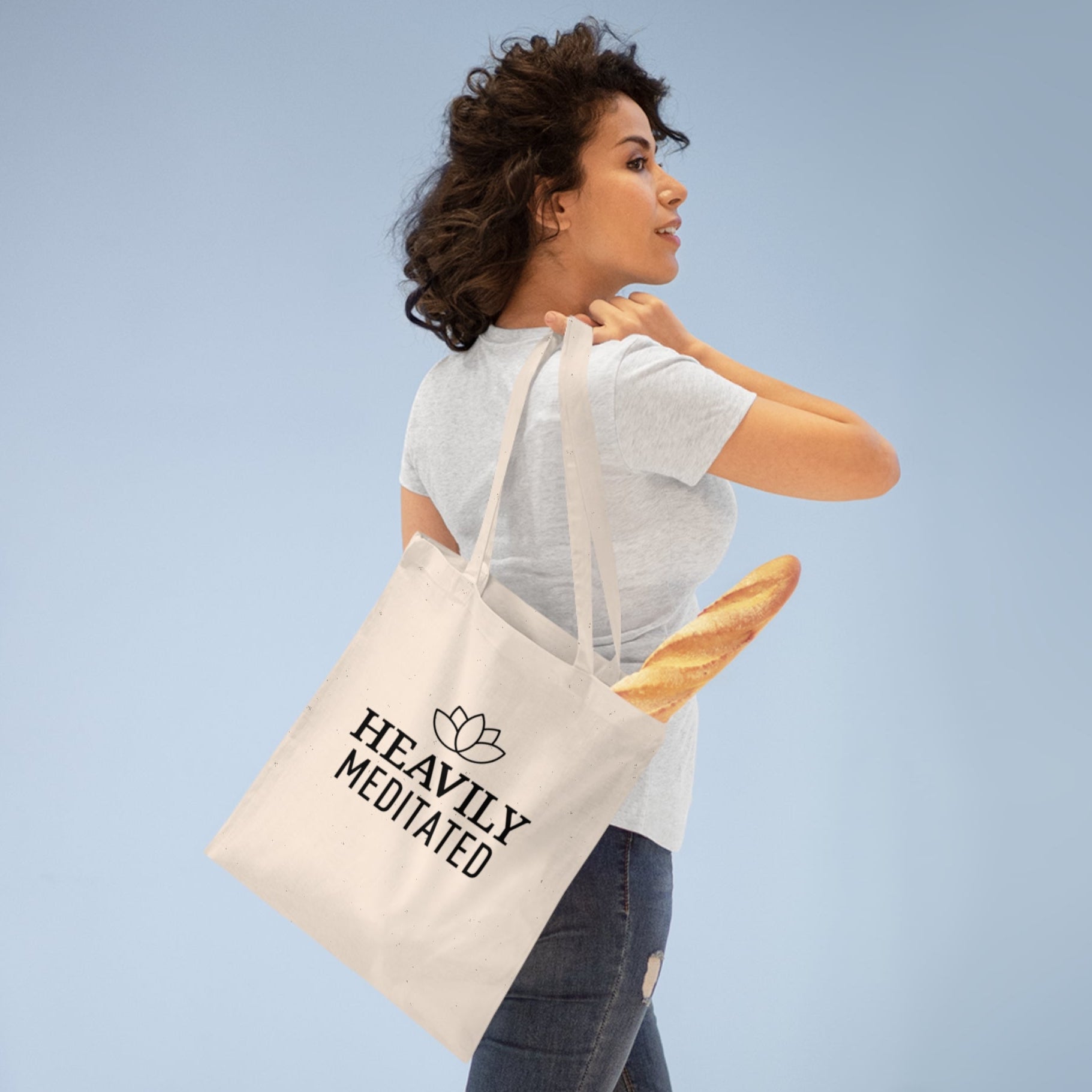 HEAVILY MEDITATED • Yoga Accessoire • Baumwolltasche Klein •  100 % Baumwolle 🌿 - YOGA SANTA