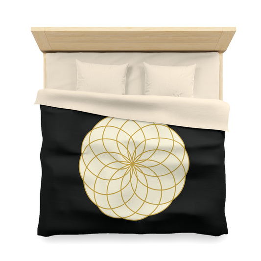 BLUME DES LEBENS  • Luxus Fleece Kuschelweich Bettwäsche Schwarz 200x200 cm &  220x240 cm
