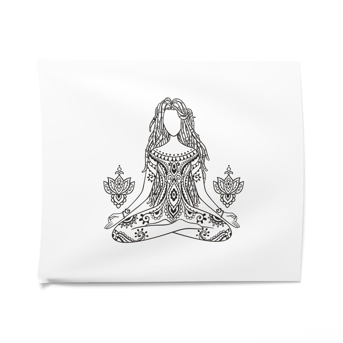 SCHÖNE FRAU MANDALA • Wandtuch • Wandttepich Schwarz Weiß • Wanddekor in v. Größen bis XXL